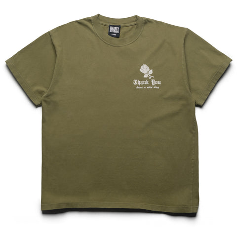 Market Thank You Needlepoint Tee - Sea Kelp