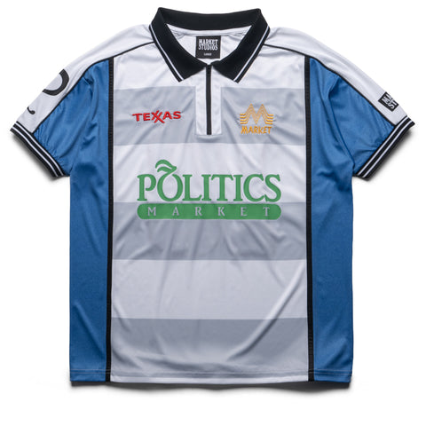 Market x Politics Texxas Soccer Jersey - White/Blue