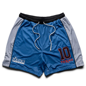 Market x Politics Texxas Soccer Shorts - Blue/Grey