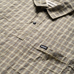 Metalwood Studio Oversized Snap Top Polo - Tan Plaid