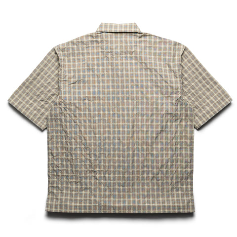 Metalwood Studio Oversized Snap Top Polo - Tan Plaid