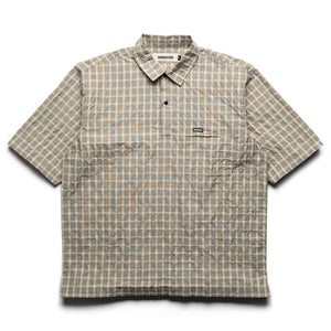 Metalwood Studio Oversized Snap Top Polo - Tan Plaid