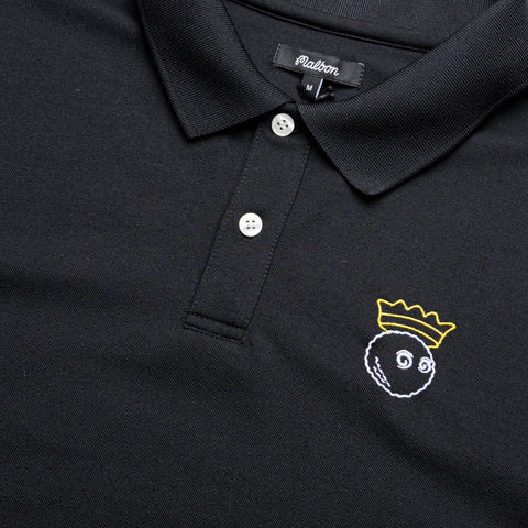 Malbon Golf Trophy Performance Pique Polo - Black