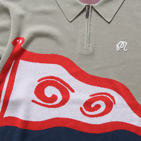 Malbon Golf Burgee Sweater - Seagrass/Navy