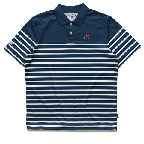Malbon Golf Fairway Spinnaker Polo - Navy/White