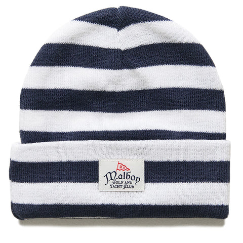Malbon Golf Smitty Beanie - Navy/White