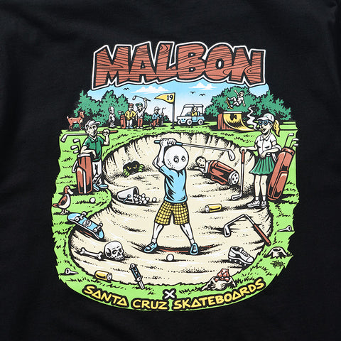 Malbon Golf x Santa Cruz Bermuda Bunker Tee - Black