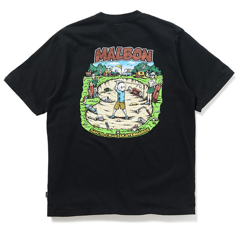 Malbon Golf x Santa Cruz Bermuda Bunker Tee - Black