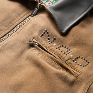 Nothing Grows Overnight Sunfaded Rope Work Jacket - Tan/Gray