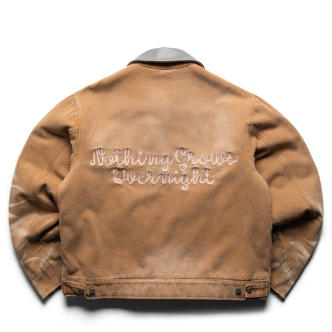 Nothing Grows Overnight Sunfaded Rope Work Jacket - Tan/Gray