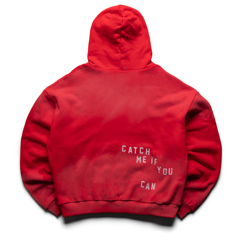 Nothing Grows Overnight Arched Pullover Hoodie - Red