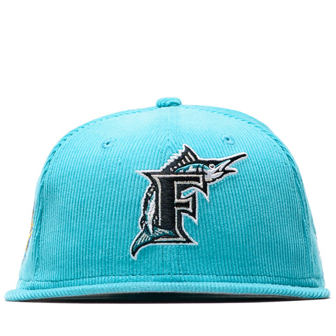 New Era Miami Marlins Cooperstown Corduroy 59FIFTY Fitted Hat - Teal
