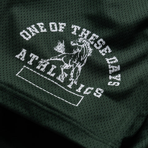 One Of The Days Mustang Athletics Mesh Shorts - Forest Green