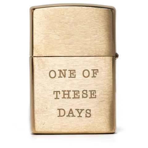 One Of These Days Running Horse Zippo - Gold