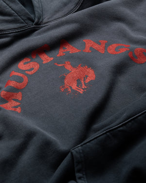 One Of These Days Good Luck Mustangs Hoody - Sun Faded Black