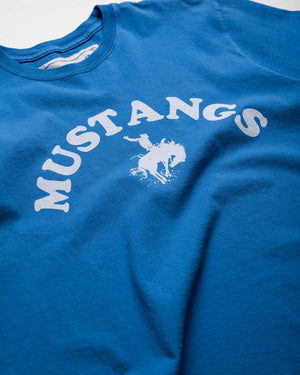 One Of These Days Good Luck Mustangs Tee - Royal Blue