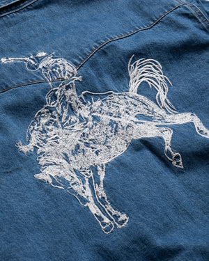 One Of These Days Western Shirt - Blue Denim