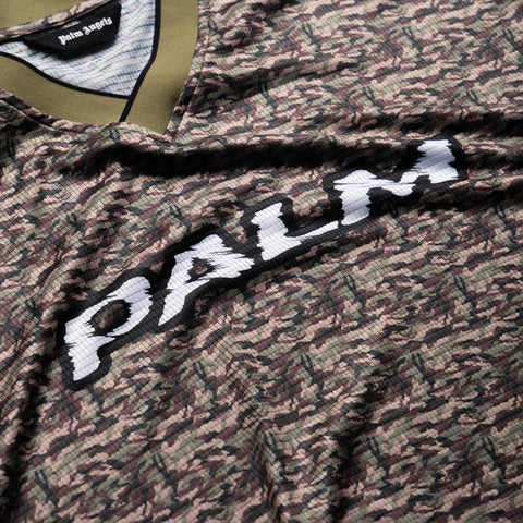 Palm Angels Camo Allover Palm Sport Tee - Brown
