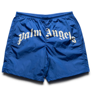 Palm Angels Curved Logo Swimshort - Cobalt Blue