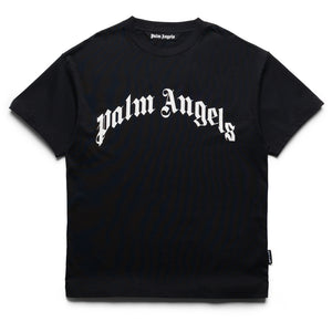 Palm Angels Curved Logo Tee - Black/Off White