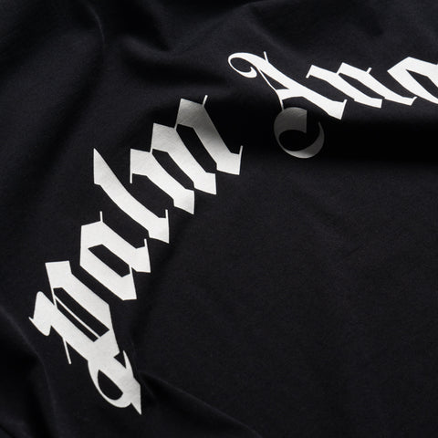 Palm Angels Curved Logo Tee - Black/Off White