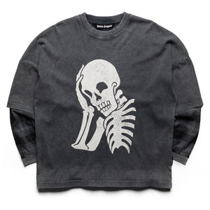 Palm Angels Skull Double Layer Shirt - Black/Off White