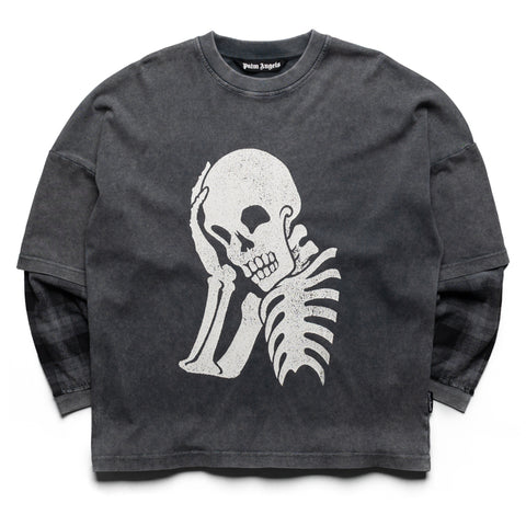 Palm Angels Skull Double Layer Shirt - Black/Off White