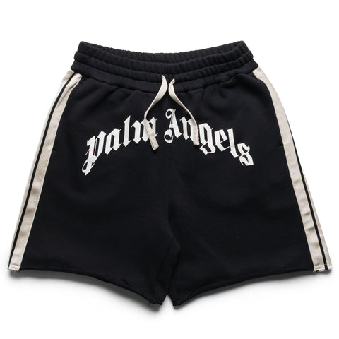 Palm Angels Curved Logo Track Sweatshorts - Black