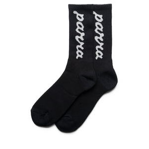 Parra Lowercase Script Logo Crew Socks - Black