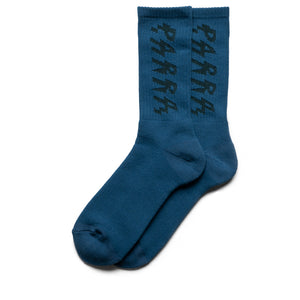 Parra Spiked Logo Crew Socks - Blue/Dark Mallard Green