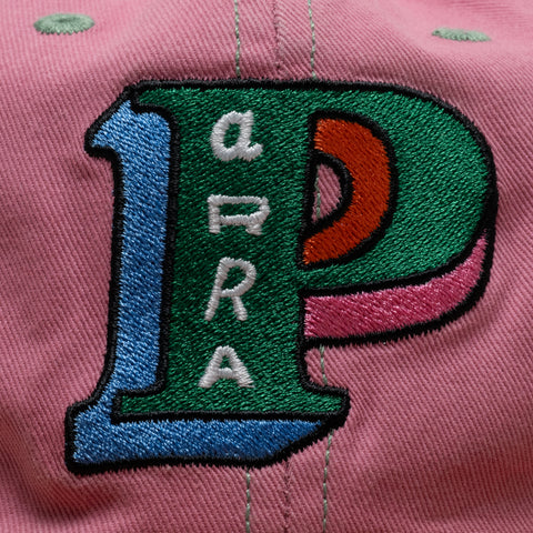 Parra Slanted P 6 Panel Hat - Pink/Orange