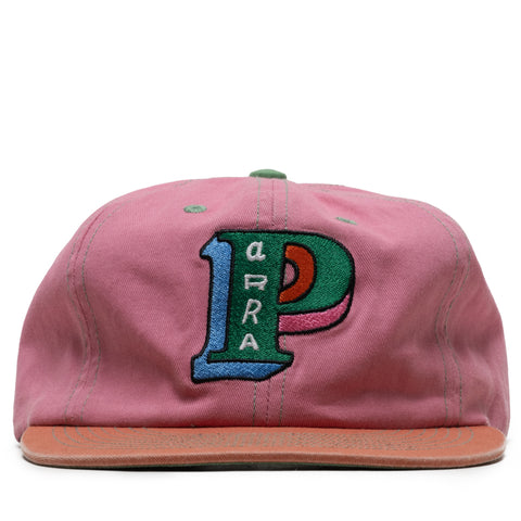 Parra Slanted P 6 Panel Hat - Pink/Orange