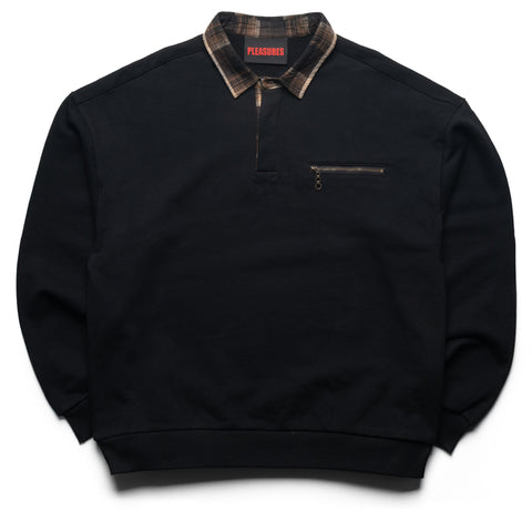 Pleasures Town Polo Sweatshirt - Black
