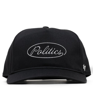 Politics x '47 Alternate Script Logo Hitch Snapback - Black