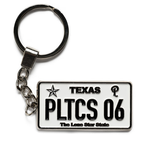 Politics Texas License Plate Keychain - White