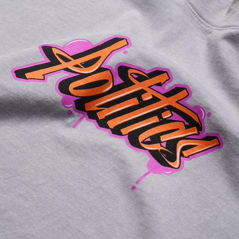 Politics Tag Tee - Ice Grey