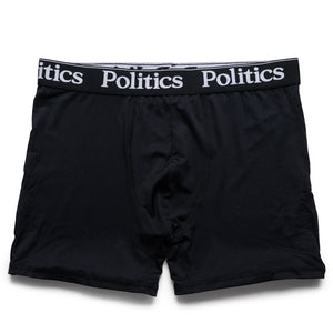 Politics Core Serif Logo Boxer Briefs (3 Pack) - Black