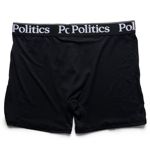 Politics Core Serif Logo Boxer Briefs (3 Pack) - Black