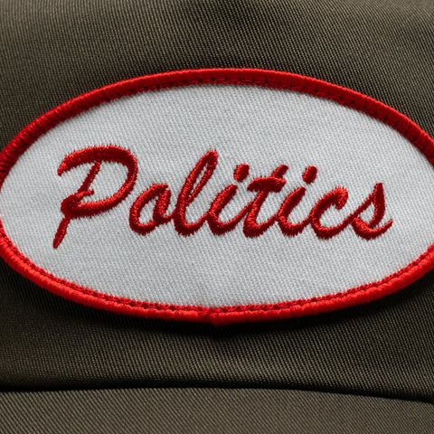 Politics Oval Trucker Hat - Brown