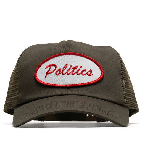 Politics Oval Trucker Hat - Brown