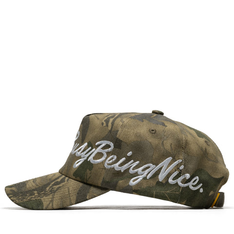Politics Busy Being Nice Script Strapback - Camo/White