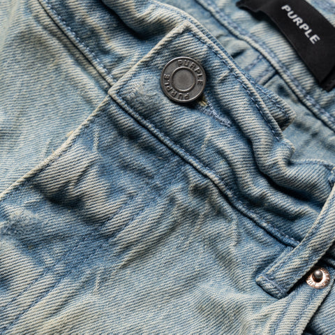 Purple Brand Low Rise Flared Leg Blowout Jean - Light Indigo