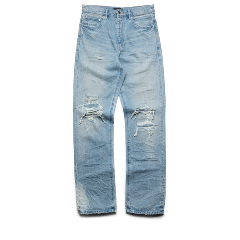 Purple Brand Mid Rise Straight Leg Knee Blowout Jean - Light Indigo