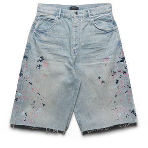 Purple Brand Beaded Splatter Denim Shorts - Light Indigo