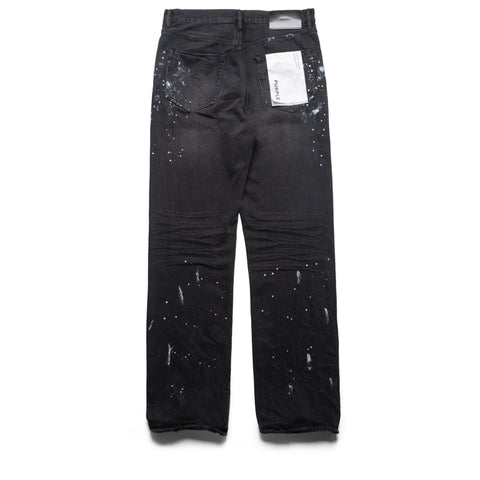 Purple Brand Mid Rise Straight Leg Knee Slit Paint Splatters Jean - Black