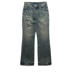 Purple Brand Mid Rise Bootcut Leg Quilted Destroy Jean - Mid Indigo