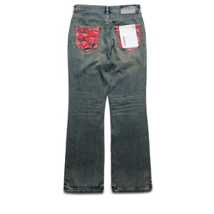 Purple Brand Mid Rise Bootcut Leg Quilted Destroy Jean - Mid Indigo