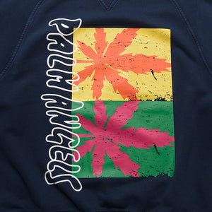 Palm Angels Palm Leaf Raglan Crew - Navy Blue