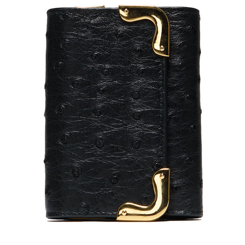Paly Hollywood Ostrich Key Wallet - Black