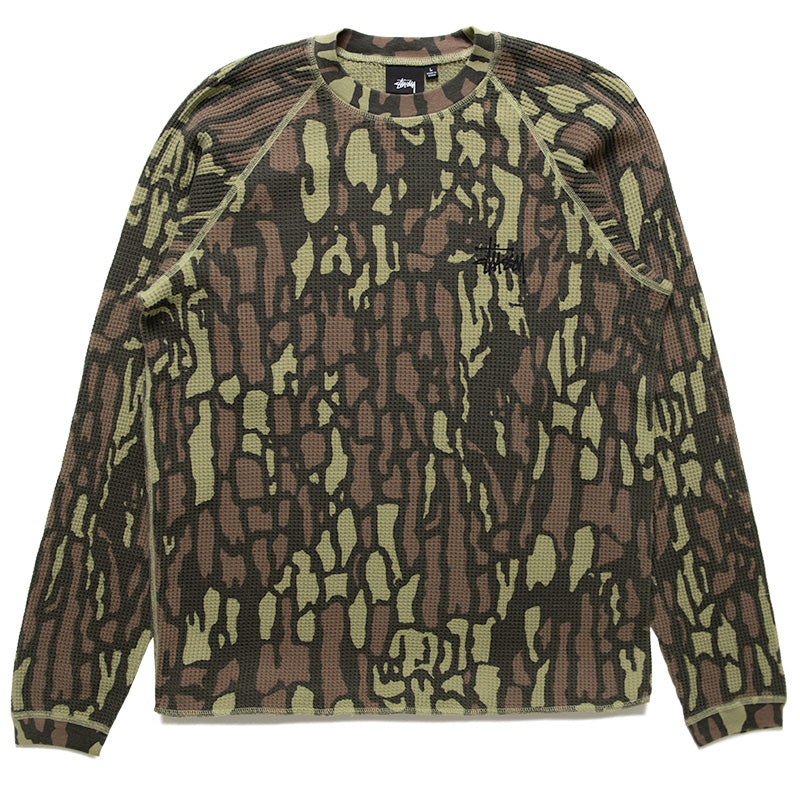 Stussy Raglan Thermal Basic Stock - Tree Bark Camo – Sneaker Politics